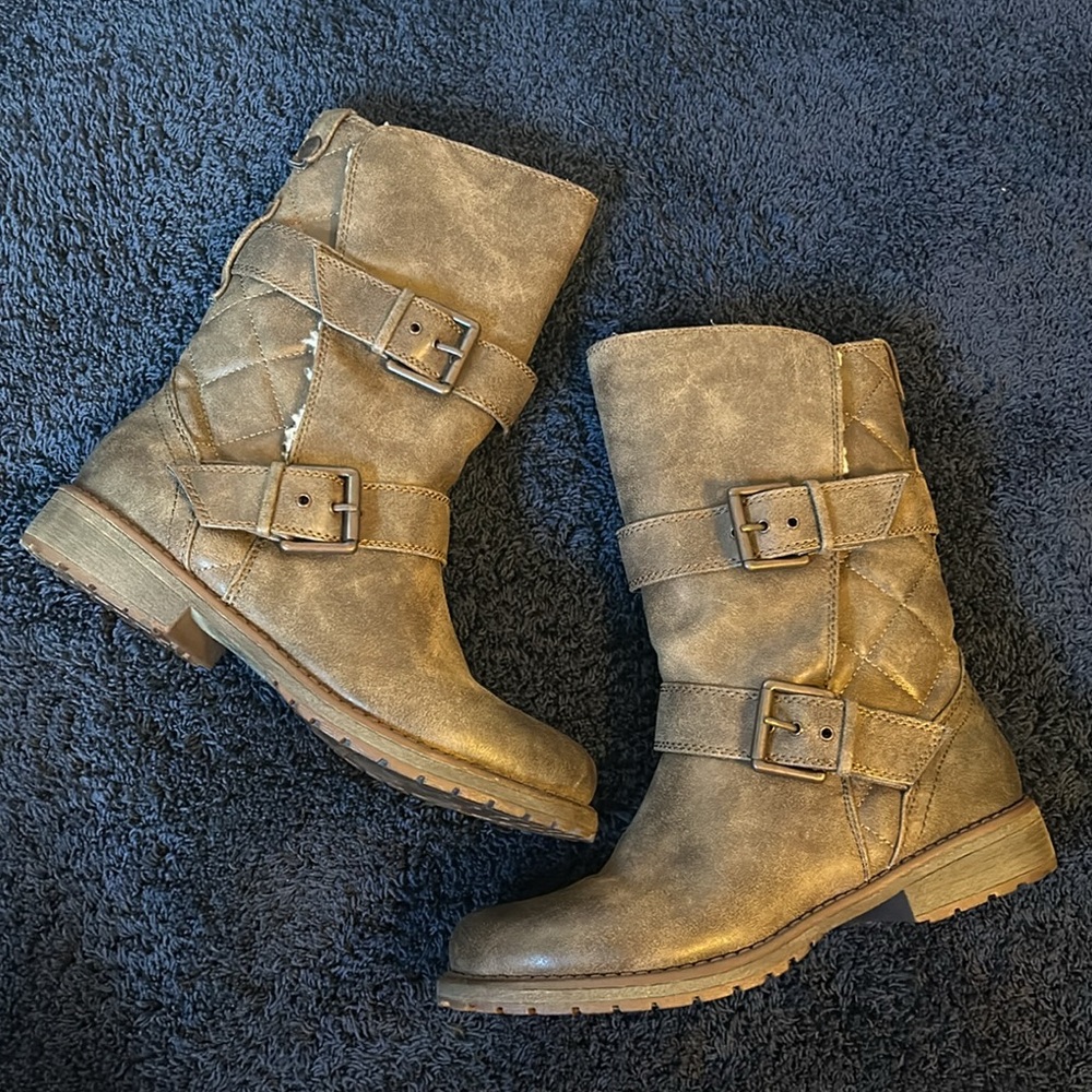 NWOT ROXY Vintage Womens Harding Brown Buckle Mid-Calf Lined Moto Boots Size 8